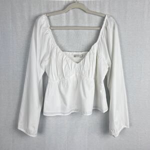 Abercrombie & Fitch White Peasant Long Sleeve Blouse